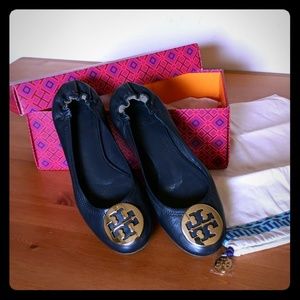 Tory Burch Navy Ballet Flats, size 8